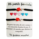 Pulseras Tejidas Pareja Iniciales Regalo Corazón Aniversario