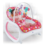 Silla Mecedora Vibradora Musical Antirreflujo Para Bebe Rosado Fiesta