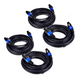 Paquete De 4 Cables Speakon A Speakon Macho De 25 Pies, Prof