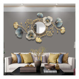 Espejo De Pared Grande Decorativo Con Hojas De Ginkgo