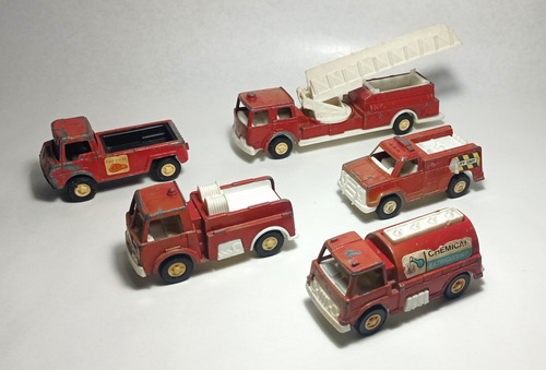 Set Camiones Bomberos Tootsie Toy 1970 - Lote X5
