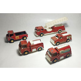 Set Camiones Bomberos Tootsie Toy 1970 - Lote X5