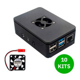 Case Preto Para Raspberry Pi 4 Rpi4 + Cooler (10x) C/ Nf