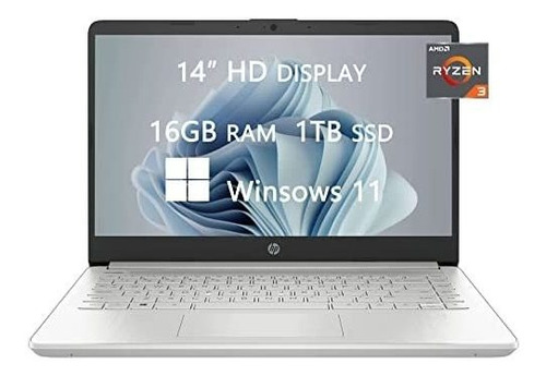 Laptop Hp 14'' Amd Ryzen 3-3250u 16gb 1tb -plateado