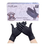 Guantes De Goma Latex 25 Pares Maxcare Negros Talla S