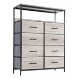 Lyncohome 8 Drawers Dresser With Shelves, Fabric Drawers Wi.