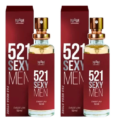 Kit 2 Perfume Masculino 521 Sexy Men Amakha Paris 15ml Bolso