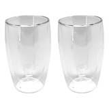 Set 2 Vasos Latte Glasso Doble Pared Frio Calor 473ml