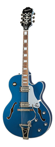 Guitarra Eléctrica EpiPhone Original Collection Emperor Swingster De Arce Delta Blue Metallic Metalizado Con Diapasón De Laurel Indio