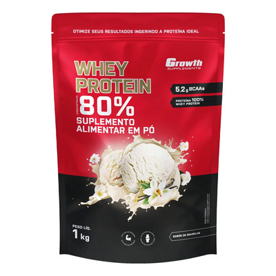 Whey Protein Concentrado 1kg Growth Supplements - Baunilha | Frete grátis
