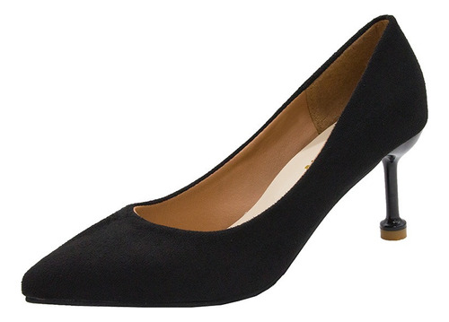 Zapatos De Tacón Alto Formales De Gamuza Para Mujer 7cm