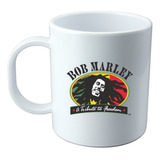 Taza Plástico Blanca Sublimada Personalizada Bob Marley