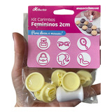 Kit Carimbos Barbie Femininos Blue Star 2cm Marcador Doces Cor Amarelo