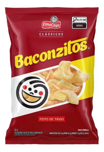 Kit C/10 Salgadinhos Baconzitos Elma Chips 55g