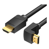 Cotovelo De Cabo Hdmi Certificado Pela Vention 270° Em L - Ultra Hd 4k 60hz 2 Metros 18 Gbps Hdr Arc - Aaqbh