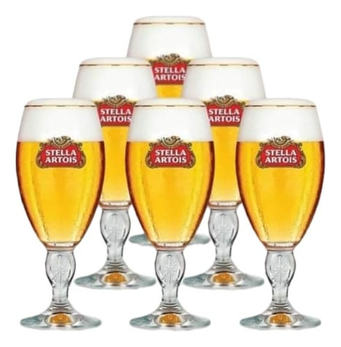 6 Copas De Cerveza Stella Artois Originales 500 Ml En Caja