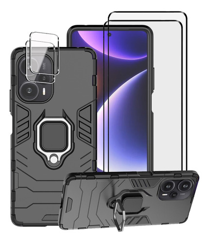 Funda Para Poco F5 5g/redmi Note 12 Turbo + 2 Mica + 2 Lente