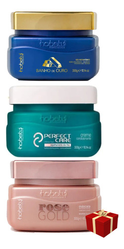 Hobety Cronograma Capilar Rose+ Ouro+ Perfect Care 3 Itens