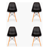 Pack 4 Sillas Comedor Eames Dsw Negro Form