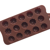 Forma Molde De Silicone Bombom Flores Chocolate Trufa Rosa