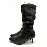 Bota 100% Cuero Marca Marquis N*37 Negro Usado