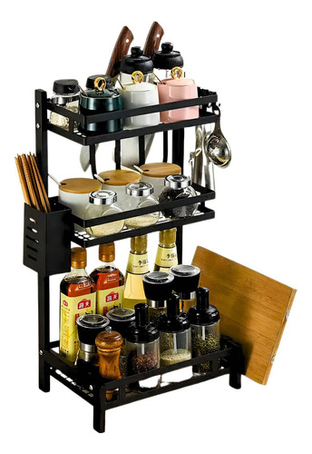 Organizador Multifuncional Rack De 3 Niveles De Acero Cocina