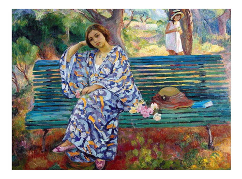 No Banco Do Jardim - Lebasque - Tela Canvas