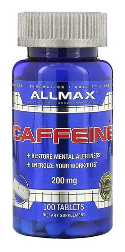 Cafeina Allmax 200mg 100 Tablets - Eua