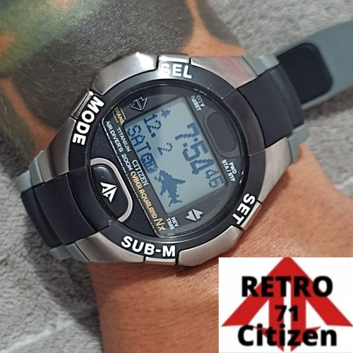 Relógio Citizen Cyber Aqualand Titanium Raro Anos 2000