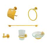 Juego Accesorios Baño Dorado