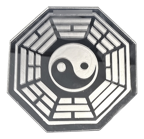 Baguá Yin Yang 11,5cm Espelhado Prateado Com Espelhos