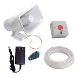 Kit Sirena Alarma Vecinal 30w Boton De Panico Para Armar 