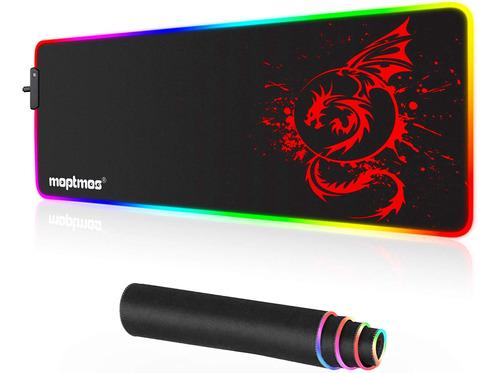 Rgb Gaming Mouse Pad Anime Dragon Mousepad Mat Led Con 15 Mo