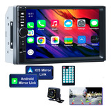 Auto Estéreo Con Pantalla Touch Display Hd 1080p Con Cámara Trasera Estacionamiento 2 Din Gps Con Mirror Link Compatible Con Android E Ios Configurable Con Control De Volante 