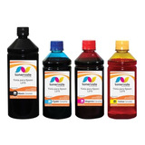 Kit 4 Tinta Para Epson L375 T644 De 1 Litro Black E 500ml Co