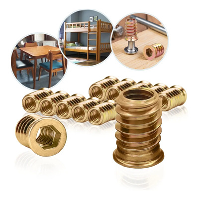 Kit 20 Porca Bucha Americana 20mm Aço Rosca 5\u002F16 Pé Cama Box | Frete grátis