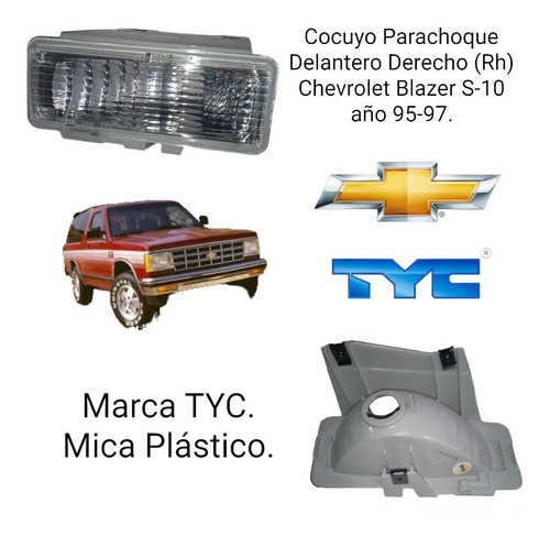 Cocuyo Parachoque Derecho Chevrolet Blazer S10 Ao 95-97 Tyc Foto 6