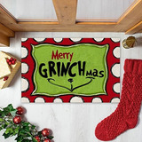 Tapete De Porta De Natal Grinch Para Decoração De Casa