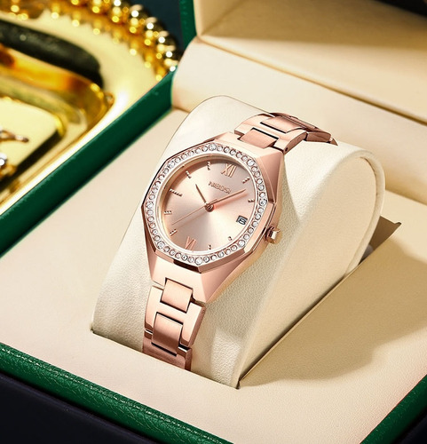 Reloj De Diamantes Elegante Y Moderno Para Mujer