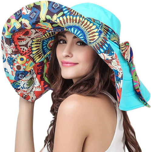 Sombrero De Playa Para Mujer Sombrero De Sol Reversible Flex