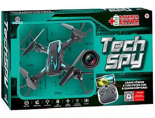 Drone Quadricóptero Tech Spy R/c Com Câmera E Led Polibrinq