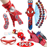 5 Lanzadores Web Para Niños Con Guantes De Spiderman+reloj