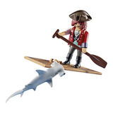 Playmobil 70598 Pirata Con Balsa Y Tiburon