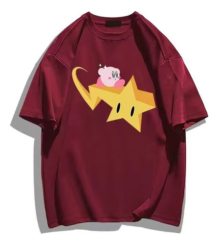 Camiseta De Manga Corta Estampado Creativo Estrella Kirby