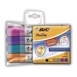 Kit De Rotuladores Con Marco Blanco Bic Canetao Fashion 4 Core