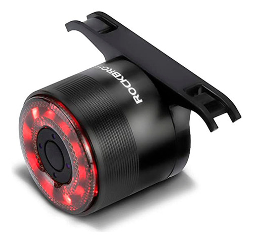 Luz De Freno Trasera Rockbros Q3, Linterna Inteligente Para Bicicleta, Color Negro