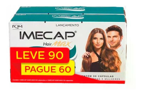 Kit Promocional Imecap Hair Max Cabelos E Unhas Com 90 Cáps