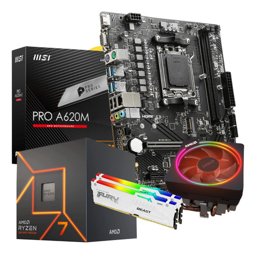 Combo Actualización Pc Gamer Amd Ryzen 7 7700 16gb Ddr5 A620