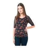 Blusa Maternidad Floreada Manga 3/4 - 7364