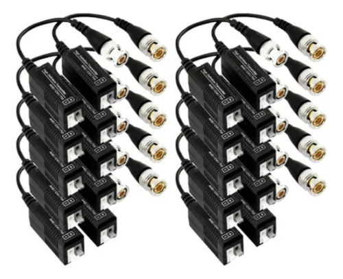 10 Pares Video Balun Cam. Cftv Conversor Utp Hd Tvi Cvi Ahd